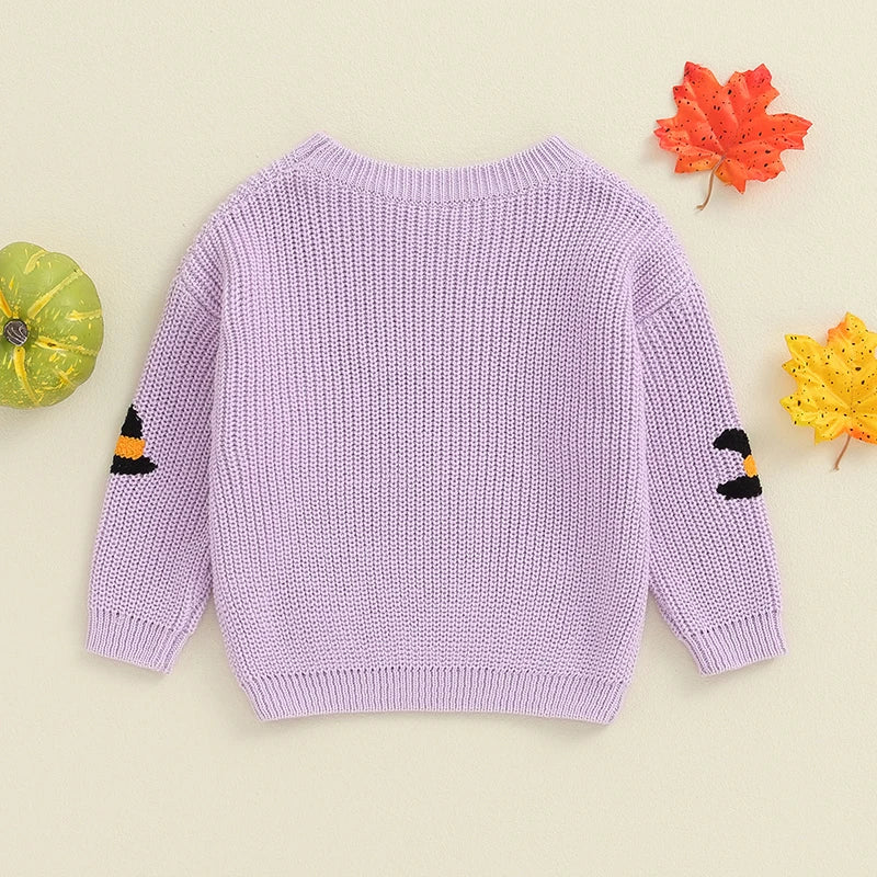 Halloween Embroidery Knitted Sweater