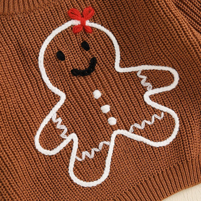 Gingerbread Man Embroidery Top