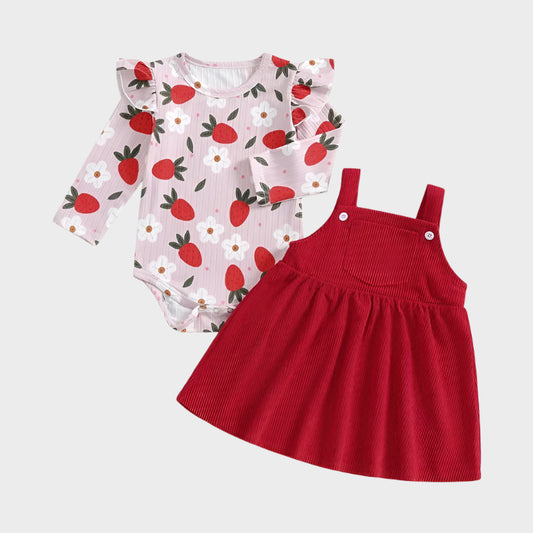 2 Piece Floral Ruffled Suit