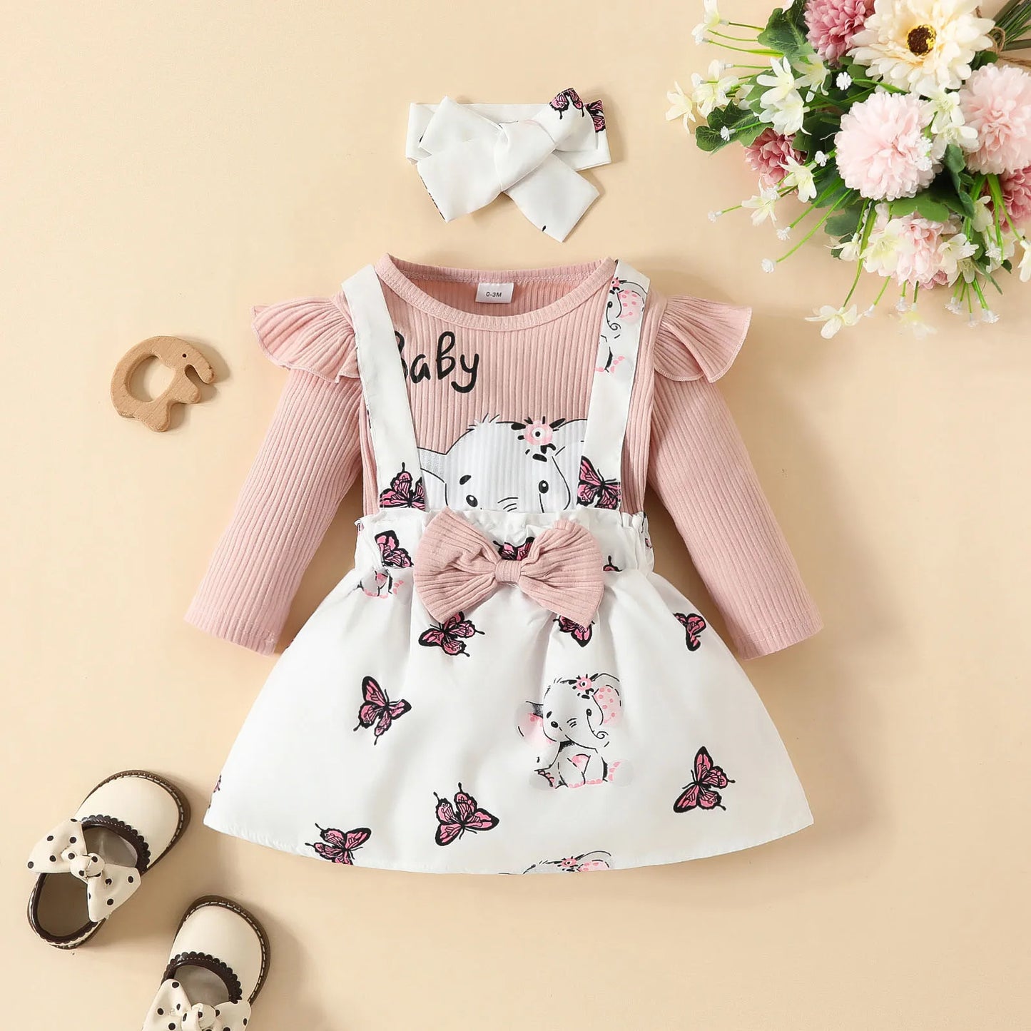 Cartoon Elephant Bodysuit with Romper