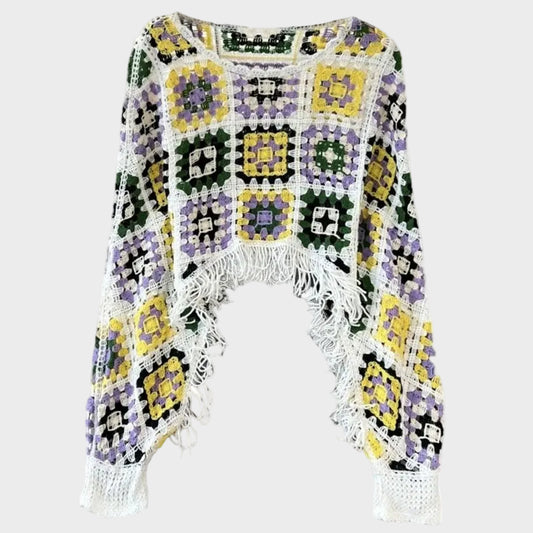 Puff Long Sleeve Tassels Pullover