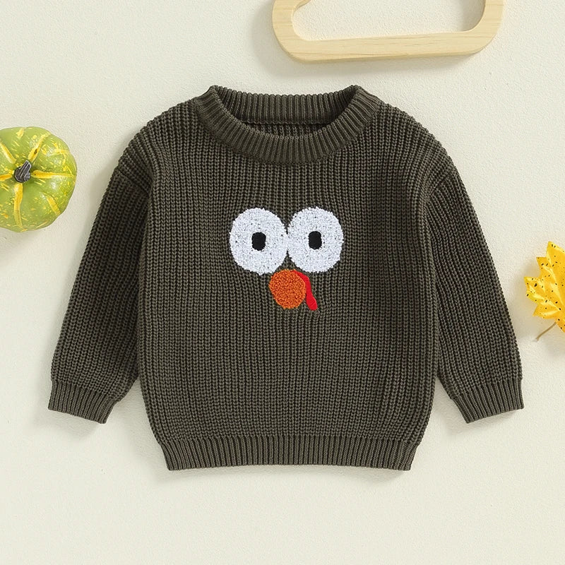 Pull tricoté brodé pour bébé