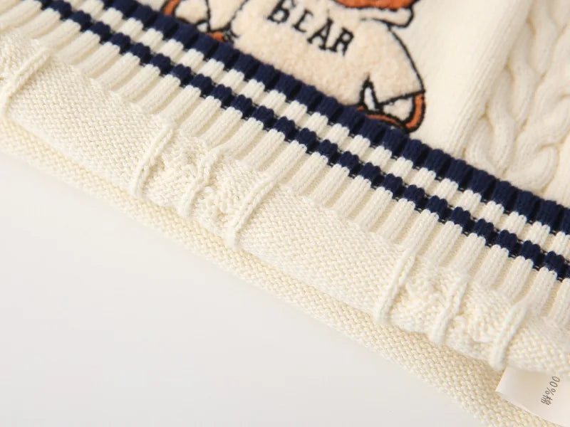 Gilet en tricot brodé dessin animé WAPYPY™ Pulls sans manches