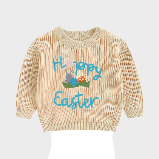 Happy Easter Embroidered Sweater
