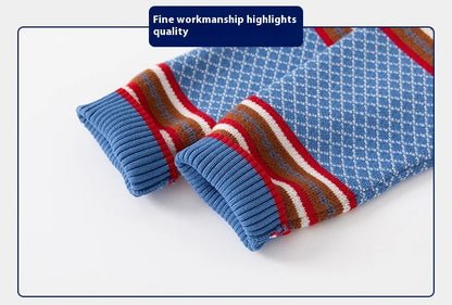 Collar Striped Long Sleeve Sweater