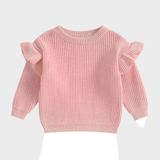 Ruffled Knitted Ruffled Long Sleeve Sweaters