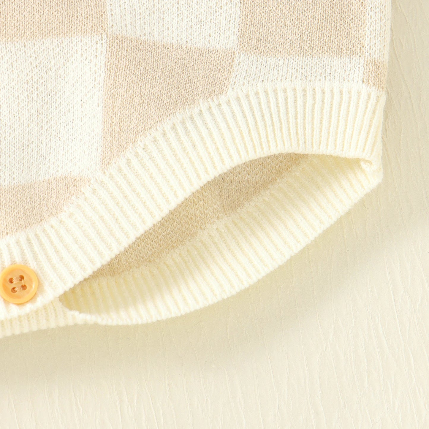 Checkered Knitted Sunsuit Top