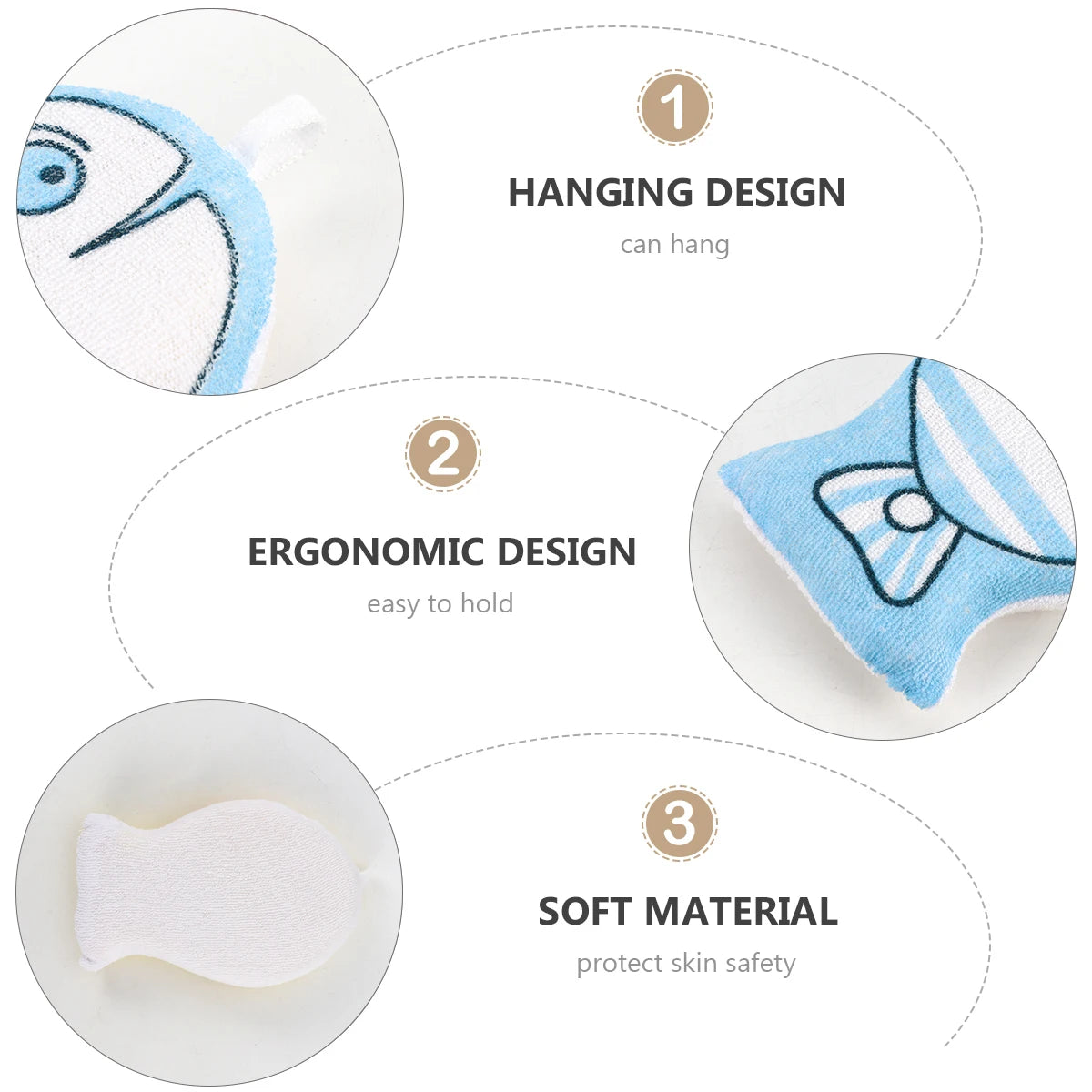 3 Pieces Bath Sponge