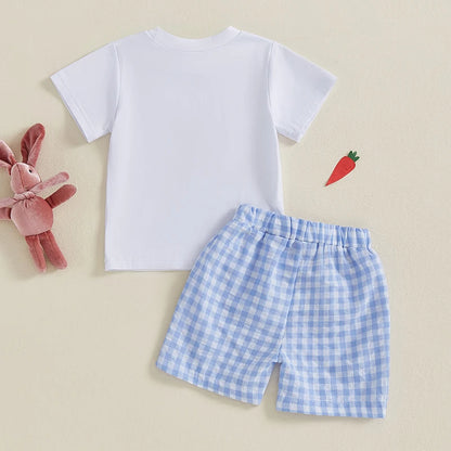 2 Piece Set Easter Outfit Carrot Cart Embroidery Full Suit