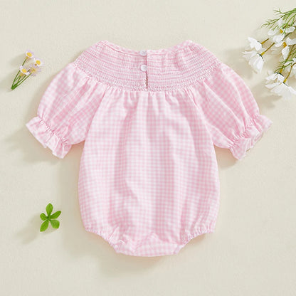 Plaid Embroidered Bodysuit