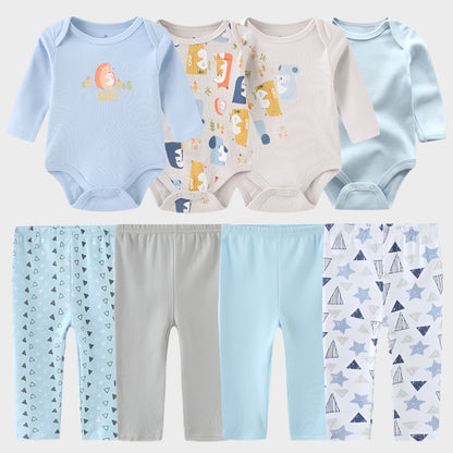 8 Pack Newborn Baby Bodysuit With Pants