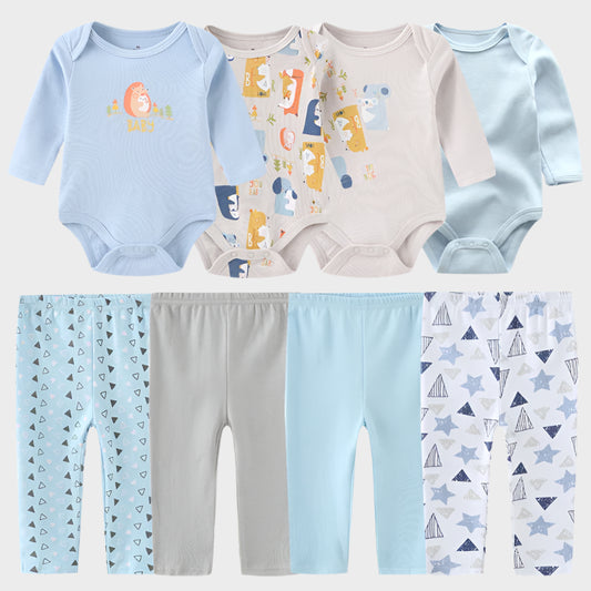 8 Pack Newborn Baby Bodysuit With Pants
