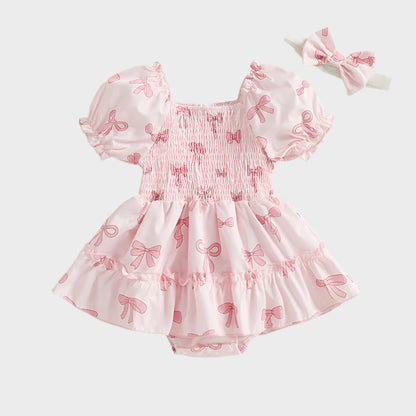 Summer Short Sleeve Romper Dress