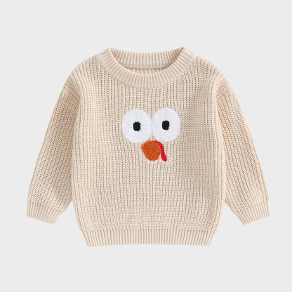 Pull tricoté brodé pour bébé