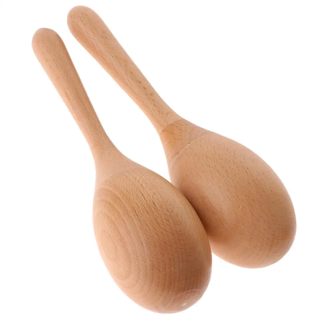 2 Pieces Wooden Hammer Maraca Shaker
