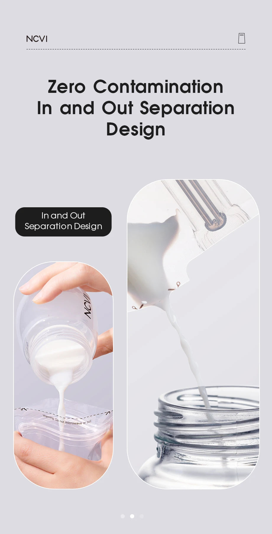 Sacs de conservation du lait maternel NCVI, sacs de congélation de lait de 200 ml pour l'allaitement