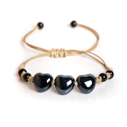 Ceramic Heart Bead Bracelet