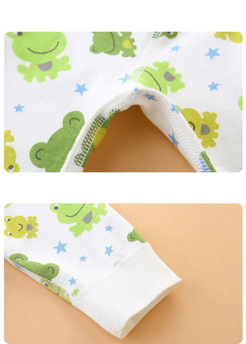 Combinaison d'automne à motif de grenouille de dessin animé