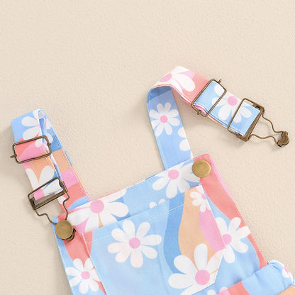 Combinaison sans manches à imprimé marguerites florales 