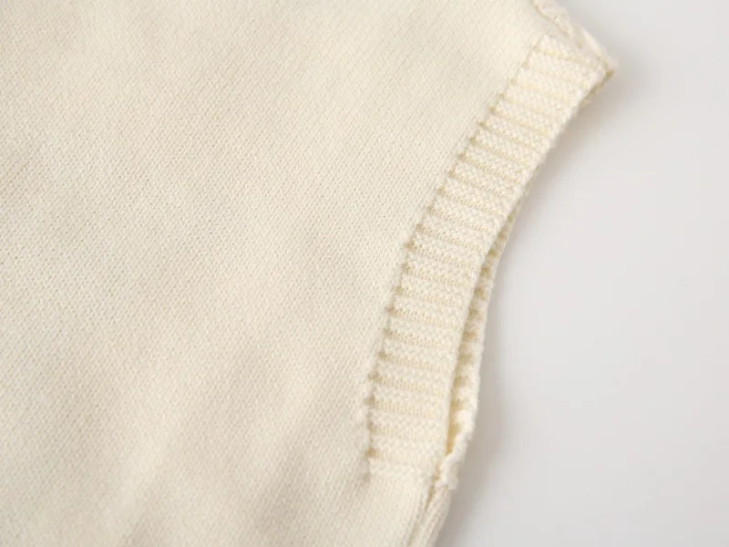 Gilet en tricot brodé dessin animé WAPYPY™ Pulls sans manches