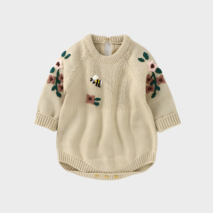 Autumn Knitted Embroidered Bodysuit