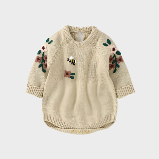 Autumn Knitted Embroidered Bodysuit