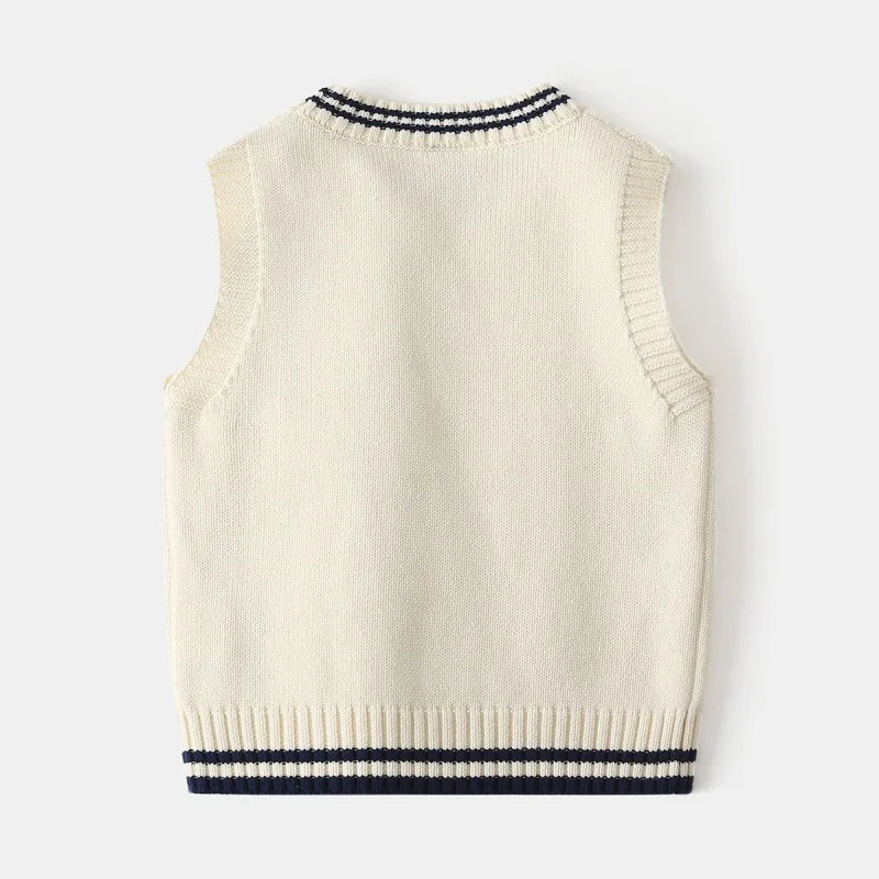 Gilet en tricot brodé dessin animé WAPYPY™ Pulls sans manches