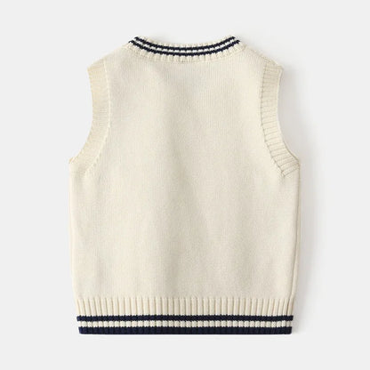 Gilet en tricot brodé dessin animé WAPYPY™ Pulls sans manches