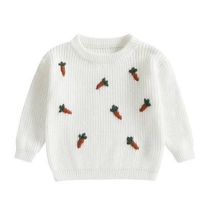 Carrot Embroidered Sweater