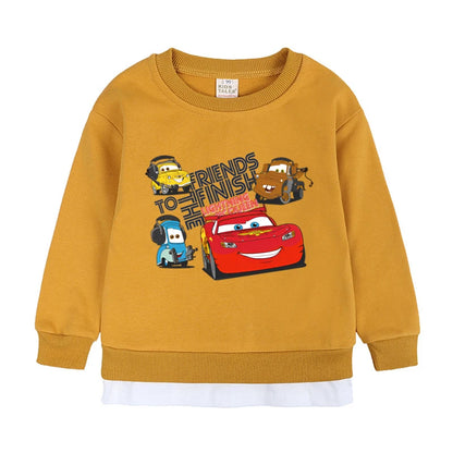 3 Piece Cartoon Cars Knitted Tracksuit