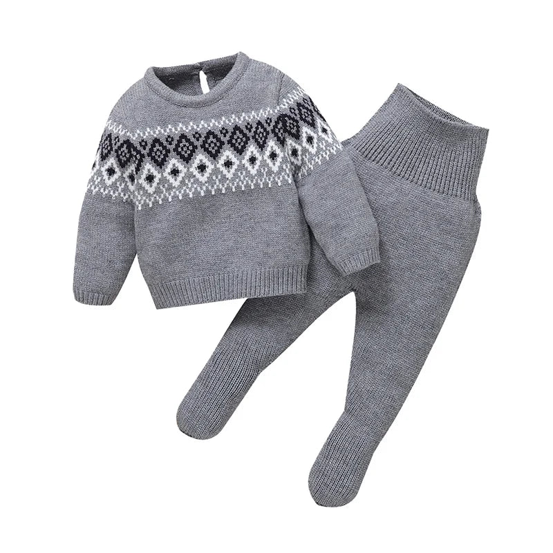 2 Pieces Autumn Knitted Suit