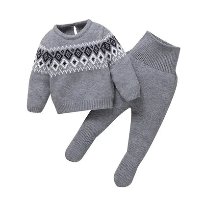 2 Pieces Autumn Knitted Suit