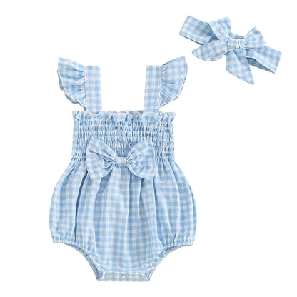 Ruffles Sleeveless Strap Plaid