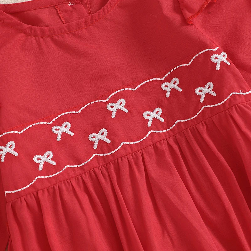 Embroidered Long Sleeve Plaid Romper