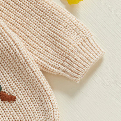 Carrot Embroidered Sweater