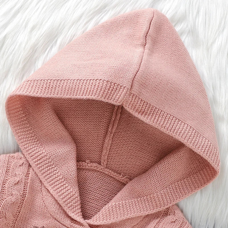 Floral Hooded Knitted Sweater