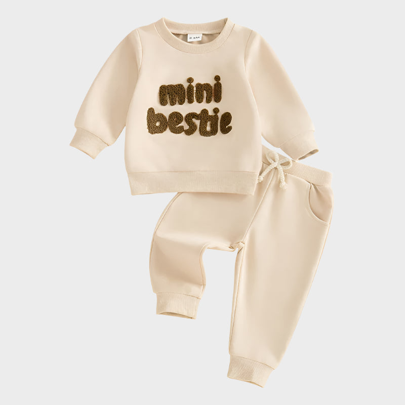 2 Piece Set Embroidery Long Sleeve Sweatshirt