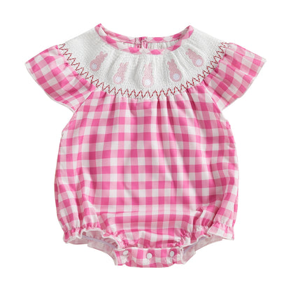 Embroidered Summer Fly Sleeves Romper