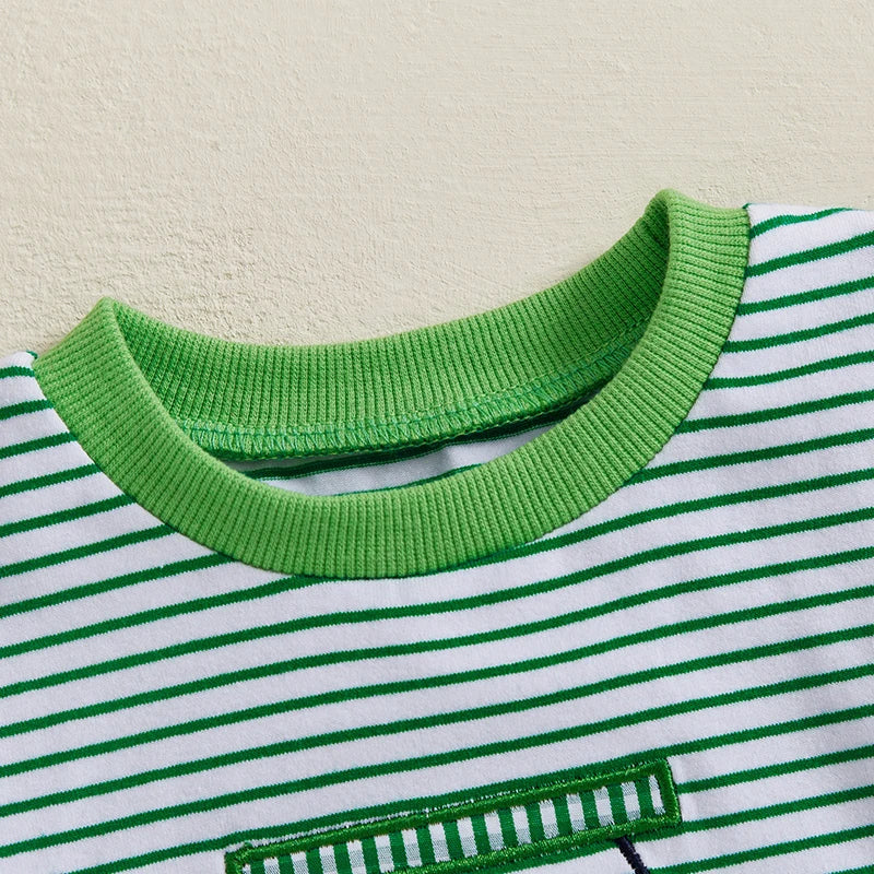 2 Piece Embroidered Gingham Plaid Outfit