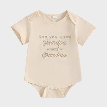 Embroidery Short Sleeve Bodysuit