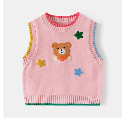 Pull sans manches motif ours de dessin animé 