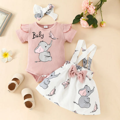 Cartoon Elephant Bodysuit with Romper