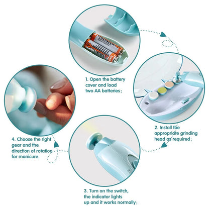 Electric Baby Nail Trimmer 6 in 1 Clipper