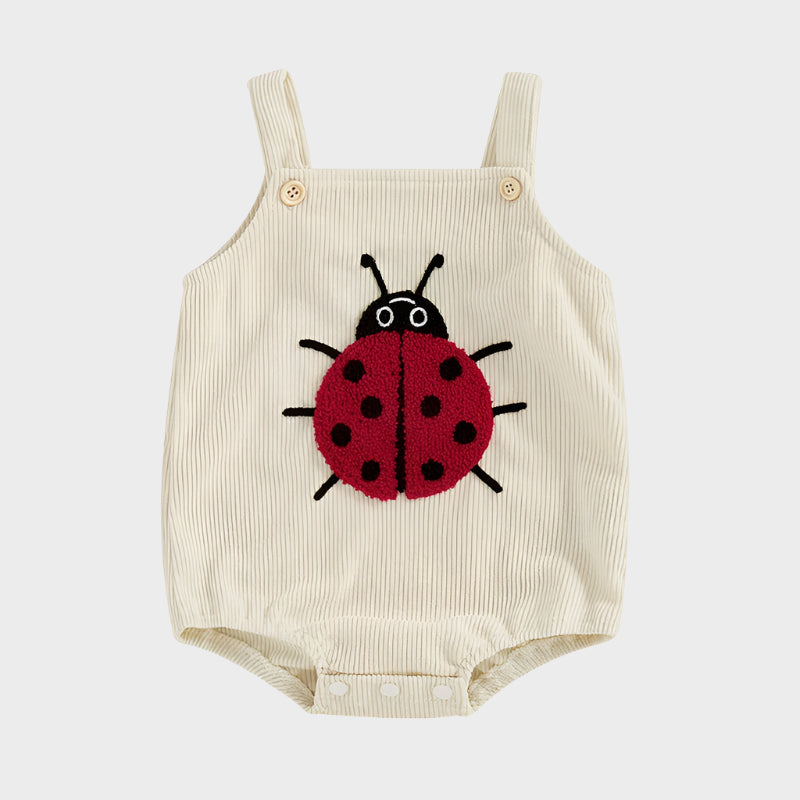 Sleeveless Embroidery Ladybug Bee Fruit