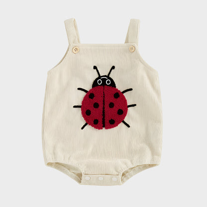 Sleeveless Embroidery Ladybug Bee Fruit