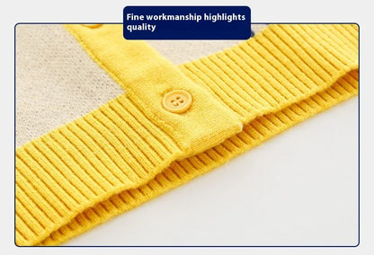 Pull à manches longues Workmanship™ Cartoon à col en V avec bouton