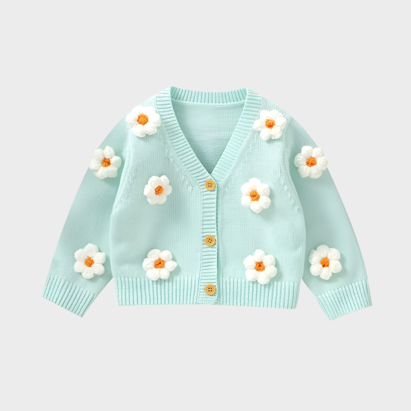 Floral V-neck Single Breasted Cardigan