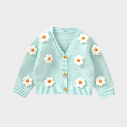 Floral V-neck Single Breasted Cardigan