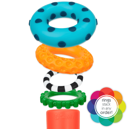 Stacks of Circles Stacking Ring STEM Learning Toy, 9 Piece Set, Ages 6 Months and Up