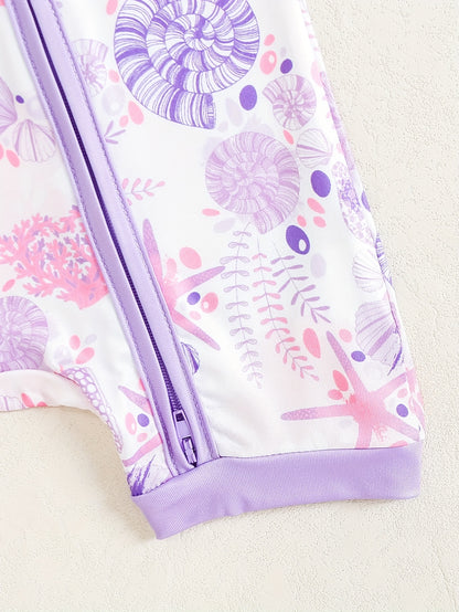 Combinaison zippée à manches courtes en forme d'étoile de mer